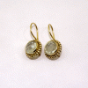 Green Amethyst Cut Earring G - JBE999 Cut Round Shape Gold Plating Earring